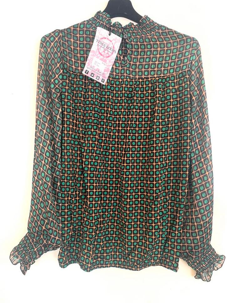 Tessa Koops Blouse - Maat S, Kleding | Dames, Blouses en Tunieken, Nieuw, Maat 36 (S), Groen, Ophalen of Verzenden