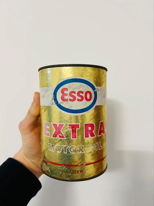 Olieblik olie blik oil can esso extra full mancave garage, Verzamelen, Blikken, Gebruikt, Overige, Overige merken, Ophalen of Verzenden