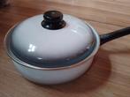 Witte/zwarte pan met deksel - 23cm, Huis en Inrichting, Keuken | Potten en Pannen, Ophalen of Verzenden, Gebruikt, Overige materialen
