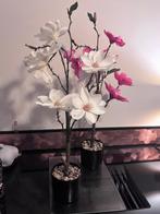 Set van 2 kunst magnolia planten – wit & roze bloesem, Ophalen of Verzenden