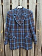 Vintage jas RUIT blauw met bruin maat 44, Blauw, Maat 46/48 (XL) of groter, Ophalen of Verzenden, Zo goed als nieuw