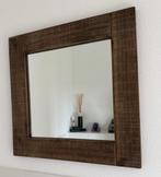 Wandspiegel met houten lijst - in perfecte staat, Ophalen, Vierkant, Zo goed als nieuw, Minder dan 100 cm
