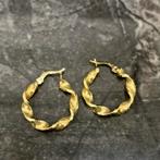 Gouden oorbellen wokkels 14 karaat nieuw, Ophalen of Verzenden, Zo goed als nieuw, Goud