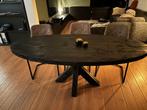 Mooie robuuste ovaal tafel zwart., Huis en Inrichting, Tafels | Eettafels, Ophalen of Verzenden, Zo goed als nieuw, Ovaal, 200 cm of meer