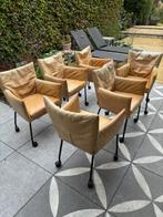 6 eetkamerstoelen Label (leer), Huis en Inrichting, Stoelen, Ophalen, Gebruikt, Bruin, Leer