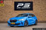 BMW 1-serie 118i EDE M Sport, Half Leder, Ambient, Keyless, 12 maanden, Gebruikt, Blauw, Leder en Stof