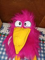 Roze vogel handpop kraai met piepje rekenhulp school, Ophalen of Verzenden