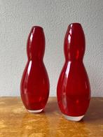 Rode glazen vazen, Ophalen of Verzenden, Minder dan 50 cm, Rood, Glas