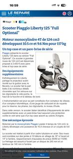 snorscooter piaggio liberty 50 4t. Km 6485, Fietsen en Brommers, Scooters | Piaggio, Ophalen of Verzenden