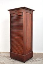 Antieke roldeurkast mahonie archiefkast kast circa 1880, Gebruikt, Verzenden, 100 tot 150 cm, 50 tot 100 cm