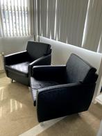 Twee Topform leren zitstoelen, kleur zwart, Huis en Inrichting, Fauteuils, Ophalen, Minder dan 75 cm, Leer, Zo goed als nieuw