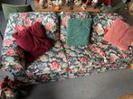 Gratis af te halen Bankstel 2 x driezits met fleurig design., Ophalen, Zo goed als nieuw, 75 tot 100 cm
