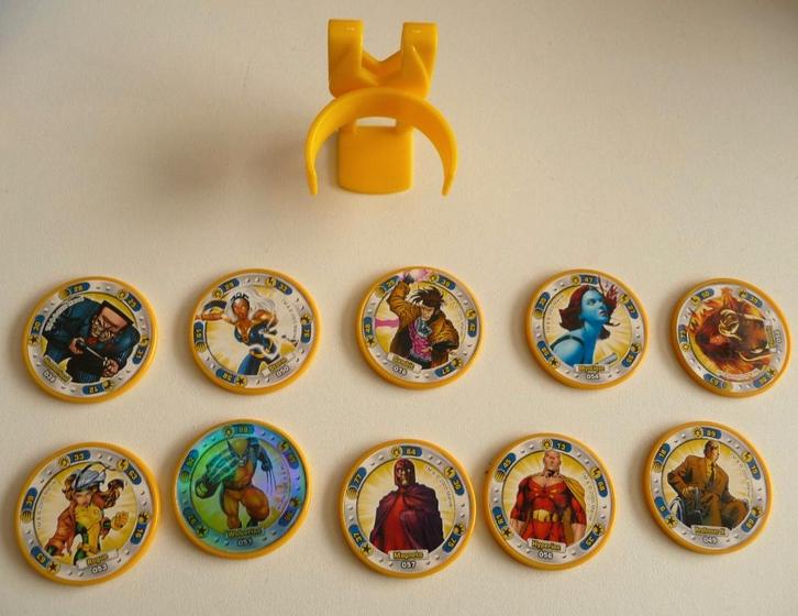 10 schijven magneet Marvel ,1 gooi v bumpees, 6 v shell,3spi, Verzamelen, Stripfiguren, Nieuw, Gebruiksvoorwerp, Overige figuren