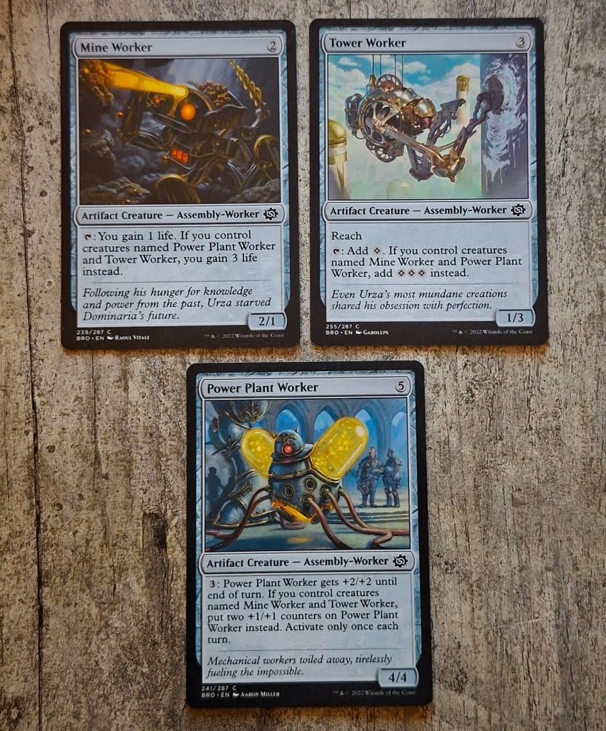 Mine + Tower + Power Plant Worker - Magic the Gathering, Verzenden, Gebruikt