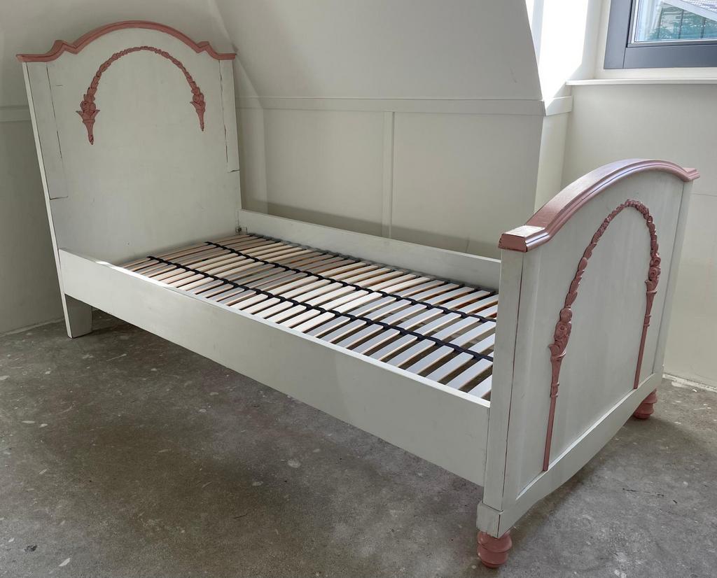 Prinsessenbed barok eenpersoons bed vintage 90 x 200 cm, Huis en Inrichting, Slaapkamer | Bedden, Gebruikt, 90 cm, Eenpersoons