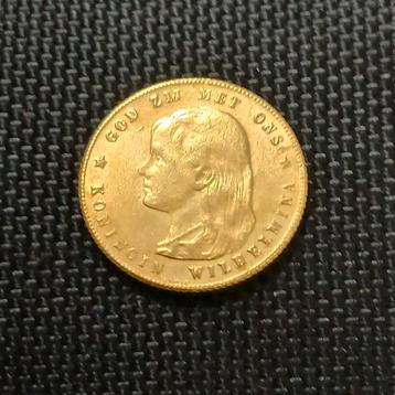 1897 Gouden 10 Gulden Wilhelmina verguld tientje naslag  beschikbaar voor biedingen