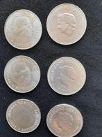 6 GROTE ZILVEREN 10 GULDEN MUNTEN   3 NL HERRIJST, Koningin Juliana, Zilver, Ophalen of Verzenden, Losse munt