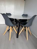 Eettafel met stoelen, Huis en Inrichting, Tafels | Eettafels, Ophalen, 100 tot 150 cm, Rond, 50 tot 100 cm
