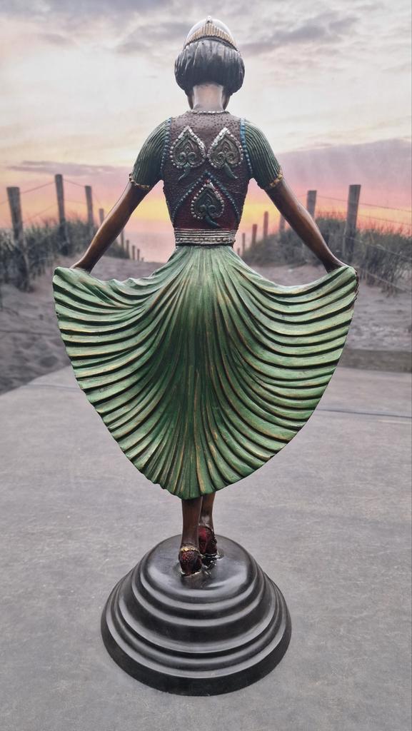 Bronzen Danseres Beeld - Koud Geschilderd, Antiek en Kunst, Antiek | Koper en Brons, Ophalen of Verzenden