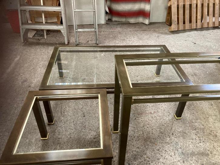 tafel s, Huis en Inrichting, Tafels | Eettafels, Gebruikt, 50 tot 100 cm, 50 tot 100 cm, Rechthoekig, Glas, Metaal, Ophalen