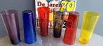 6 vintage “Harlequin” gekleurde glazen 17 cm, Glas of Glazen, Ophalen of Verzenden, Overige stijlen, Glas
