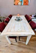Brocante stijlvolle eettafel, Huis en Inrichting, Tafels | Eettafels, Ophalen, Gebruikt, Eikenhout, 50 tot 100 cm