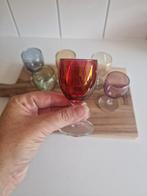 Vintage gekleurde borrelglaasjes shot glazen voetglazen, Ophalen of Verzenden, Gebruikt, Borrel- of Shotglas