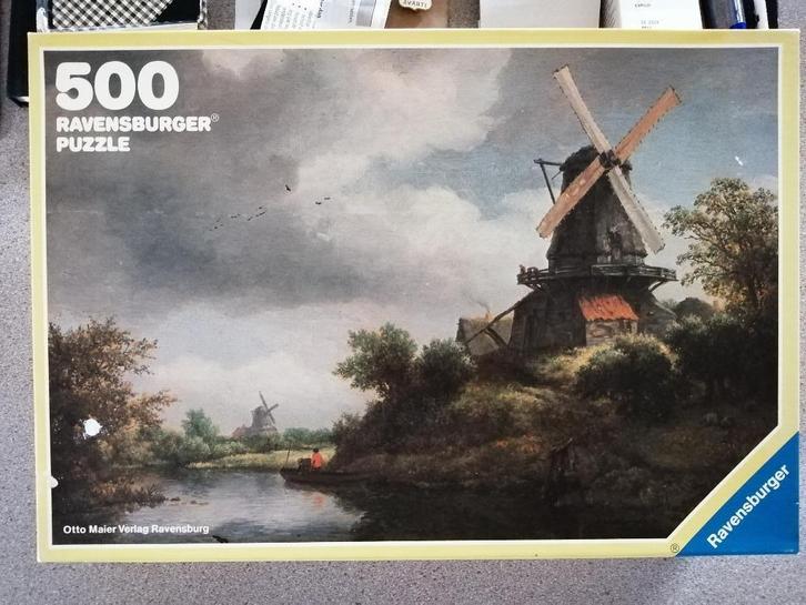 Ravensburger Puzzle Ruysdael Windmolen, Hobby en Vrije tijd, Denksport en Puzzels, Gebruikt, Legpuzzel, 500 t/m 1500 stukjes, Ophalen of Verzenden