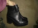 w2) zwart leer lage laarsjes maat 41 Sacha, Verzenden, Zwart, Lage of Enkellaarzen, Zo goed als nieuw