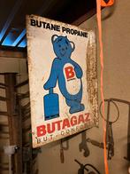 Zeldzaam Butagaz Emaille Reclamebord - Dubbelzijdig, Reclamebord, Gebruikt, Ophalen of Verzenden, Nvt