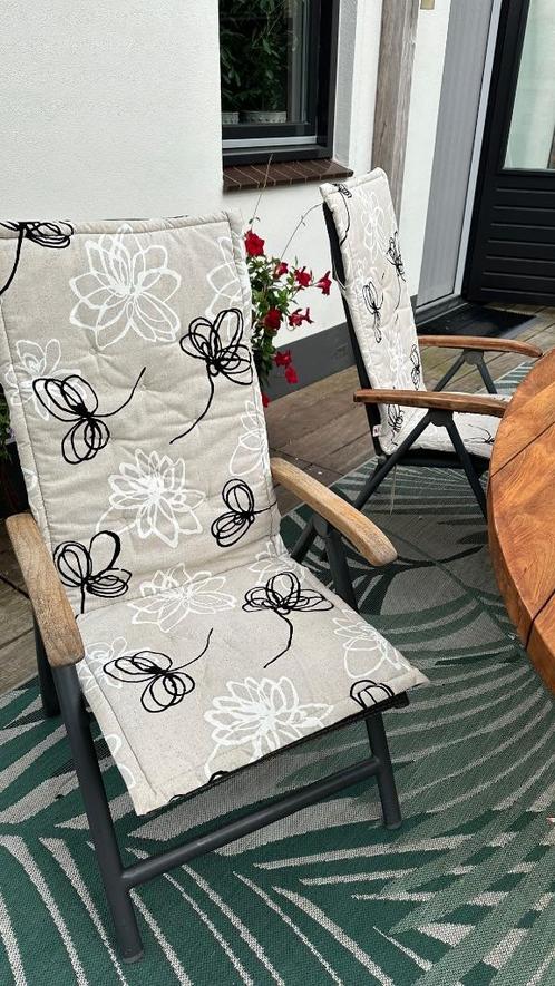 zes mooie dunne tuinstoelkussen, Tuin en Terras, Tuinmeubel-accessoires, Gebruikt, Ophalen