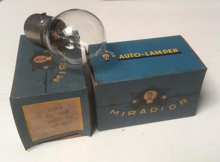 Retro vintage lamp 6 Volt blank 50 W 1BB Edra Miradior nieuw, Auto-onderdelen, Verlichting, Oldtimer onderdelen, Volvo, Nieuw