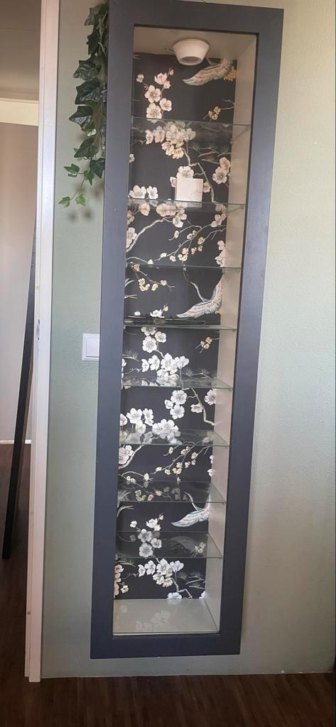 Gratis vitrinekast met verlichting, Huis en Inrichting, Kasten | Vitrinekasten, Gebruikt, 150 tot 200 cm, Minder dan 50 cm, 25 tot 50 cm