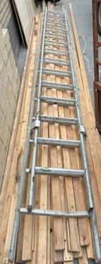 Dubbele lichtmetalen ladder, Doe-het-zelf en Verbouw, Ladders en Trappen, Ophalen, Gebruikt, Ladder, 4 meter of meer