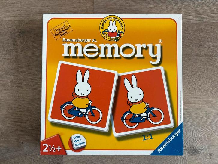 Ravensburger Memory XL Nijntje, Hobby en Vrije tijd, Gezelschapsspellen | Bordspellen, Gebruikt, Een of twee spelers, Ophalen of Verzenden