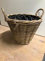 Nieuw! Stevige rieten decoratiemand met 2 handvaten 39 cm, Ophalen, Mand, Rond, Nieuw