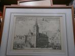 Mooie Ingel Gravure v/h Stadhuis Rdam, van Van der Vouw, Antiek en Kunst, Kunst | Etsen en Gravures, Ophalen of Verzenden