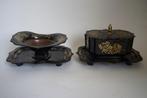 antiek zwarte ijzeren tabakspot en pijpkomfoor leeuwenpoot, Antiek en Kunst, Ophalen of Verzenden