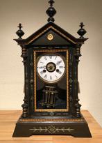 Antieke klok met wekker, eind 19de eeuw, Ophalen of Verzenden