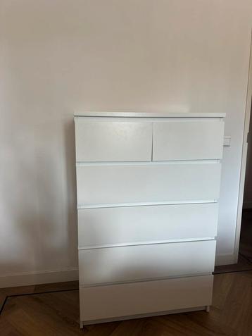 Ikea Malm ladekast 6 lades wit zsm opshalen