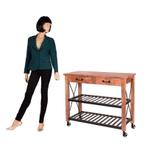 Keuken Trolley Keukenwagen Keuken Tafel Keukeneiland Kar, Info@dehanzeherten.nl, 100 tot 150 cm, Zwart, Nieuw