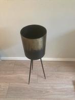 Bloempot zwart/goud, 25 tot 40 cm, Kunststof, Rond, Binnen