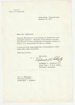 Door Robert L. Schulz gesigneerde brief Office D. Eisenhower, Verzenden