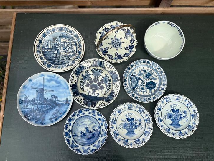 Delfts blauw borden + schalen, Antiek en Kunst, Curiosa en Brocante, Ophalen of Verzenden