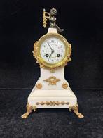 leuke marmer met bronzen ornamenten pendule, Antiek en Kunst, Ophalen of Verzenden