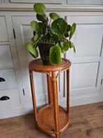 Vintage rotan tafeltje h55 xb28, Ophalen of Verzenden, Gebruikt, Rond, Minder dan 55 cm