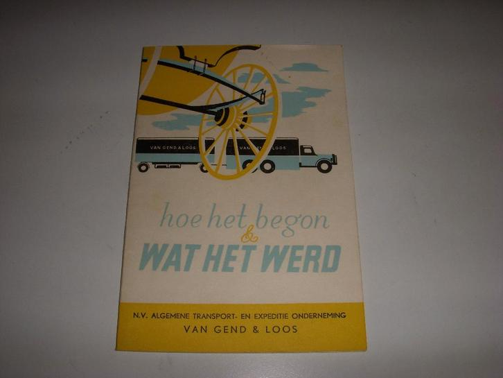 MOOIE oude reclamefolder geschiedenis Van Gend & Loos, Boeken, Catalogussen en Folders, Gelezen, Folder, Ophalen of Verzenden