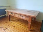 Massief houten salontafel met twee lades, Ophalen, Gebruikt, 100 tot 150 cm, 50 tot 100 cm