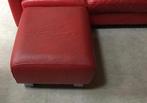 Rode hocker voetenpoef, Gebruikt, 125 cm of meer, Vierkant, Leer