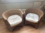 Rotan/ houten stoelen, Ophalen, Gebruikt, Twee, Bruin